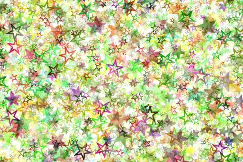 a bunch of different colored stars on a white background, generative art, green sparkles, pastel flowery background, shiny!!, 64x64