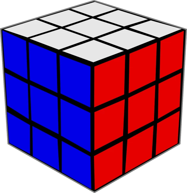 a rubik cube on a black background, a raytraced image, inspired by Ernő Rubik, colors red white blue and black, !!! very coherent!!! vector art, patriot, screengrab