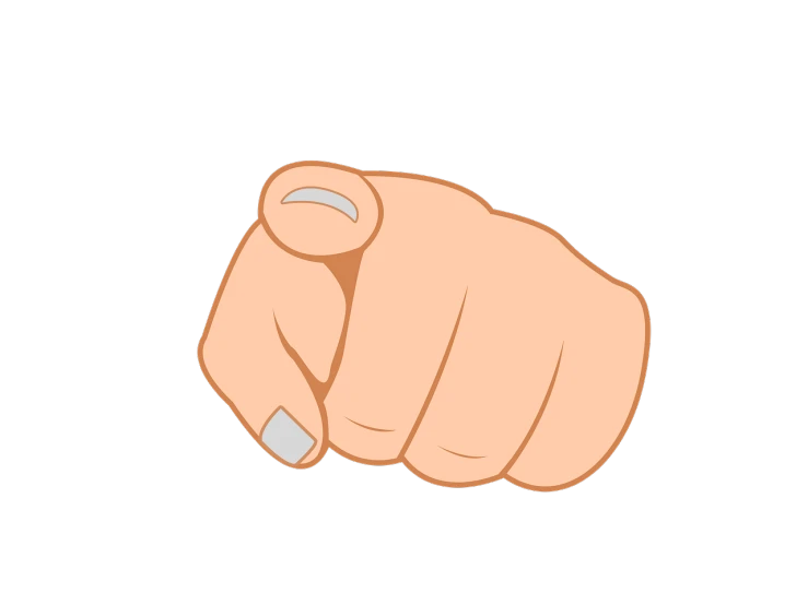 a hand pointing at something on a black background, an illustration of, family guy style, closeup of fist, wikihow illustration, sticker illustration