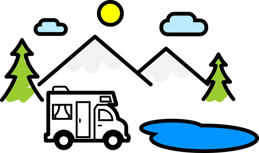 a couple of trees sitting next to each other, concept art, inspired by Hiroshi Nagai, trending on pixabay, minimalism, simple gable roofs, mountain lake, black sky, with two arrows