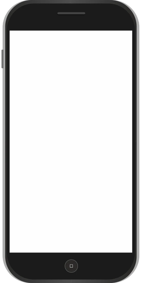 a black cell phone with a white screen, a poster, by Joseph Raphael, pixabay, minimalism, scanlines, android body, kantai collection style, art piece frame