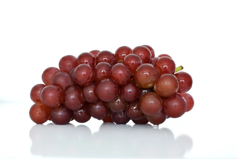 a close up of a bunch of grapes, productphoto, mangeta smoke red light, high detail product photo, on a white background