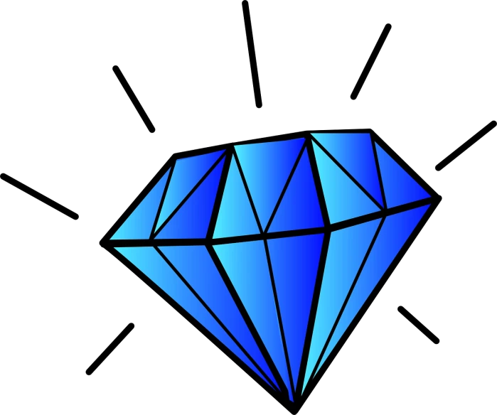 a blue diamond on a black background, crystal cubism, simple shading, left profile, smooth in _ the background, topaz and other jewellaries