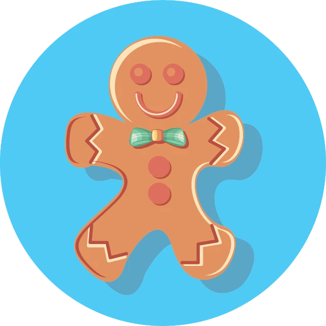 a cartoon ginger man with a bow tie, vector art, pexels, naive art, baking cookies, app icon, circle, pepper