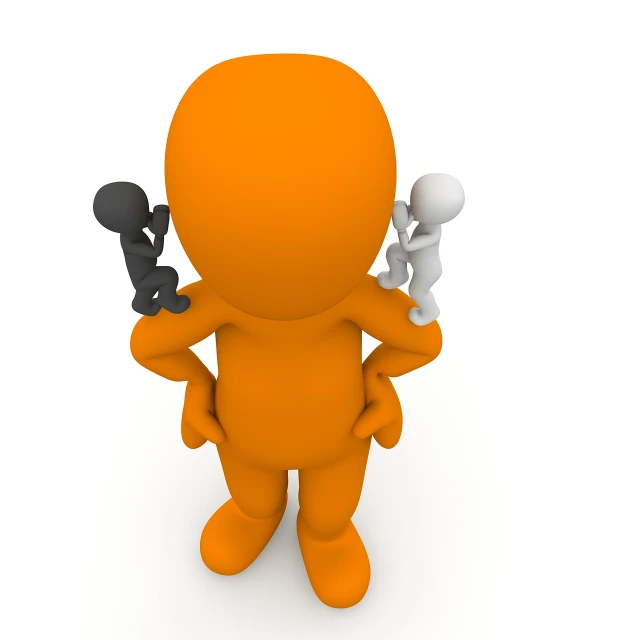 an orange cartoon character holding a pair of scissors, by Harold Elliott, trending on pixabay, realism, 3 d clay figure, hunched shoulders, single silhouette figure, holding maracas