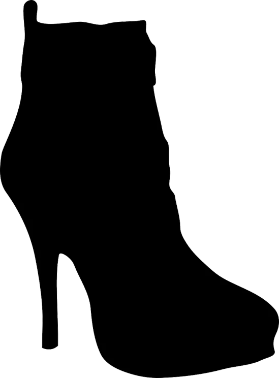 a black shoe silhouette on a white background, a cartoon, pixabay, rihanna, high collar, dark. no text, no - text no - logo