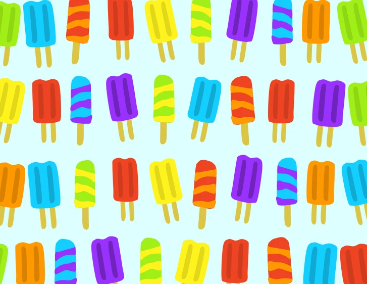 a bunch of colorful pops sitting on top of each other, an illustration of, summer color pattern, icey, carnival background, tastes