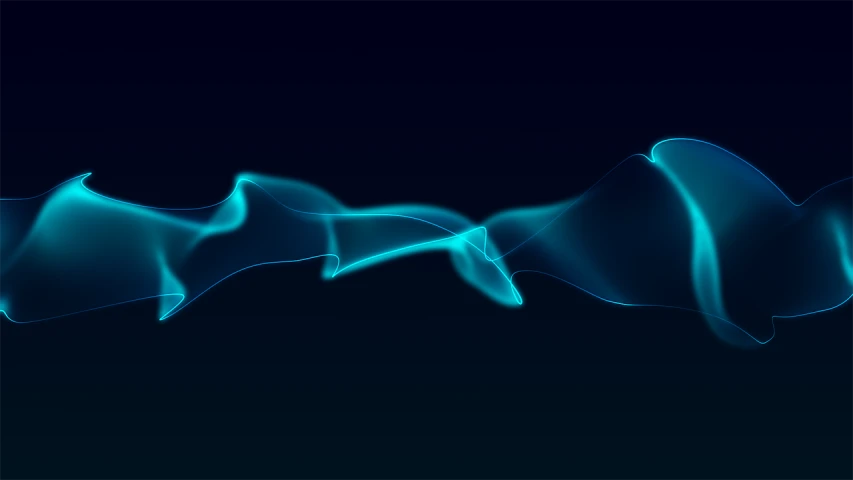 a close up of some blue smoke on a black background, digital art, by Rachel Reckitt, shutterstock, generative art, smooth and clean vector curves, neon wires, background image, long flowing fabric