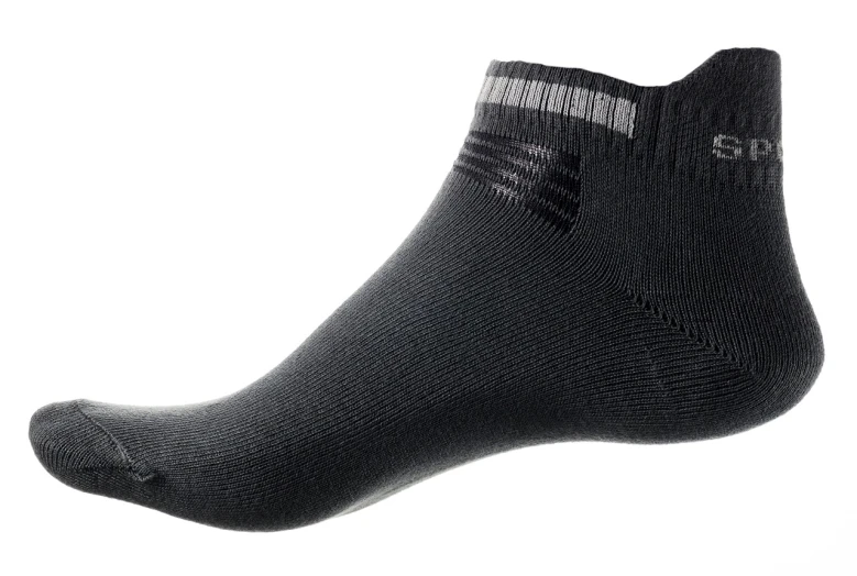 a pair of black socks on a white background, shutterstock, catalog photo, akikazu mizuno, in gunmetal grey, profile close-up view