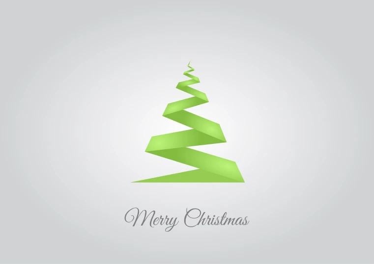 a green christmas tree on a white background, inspired by Ernest William Christmas, ribbon, flat grey background, meta design, document photo