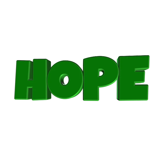 a close up of the word hope on a black background, a digital rendering, green colored skin!!, claymation style, cartoon image, rendered in maya and houdini