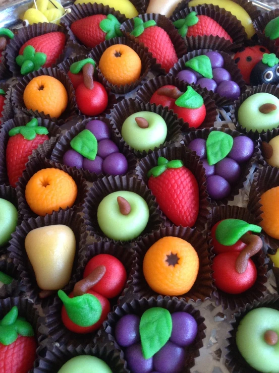 a close up of a plate of chocolate covered fruit, by Susan Heidi, tumblr, naive art, cakes, cute colorful adorable, grain”