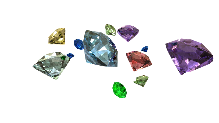 a bunch of different colored diamonds on a black background, a digital rendering, by Brenda Chamberlain, - h 1 0 2 4, tx, 9 k, realistic scene