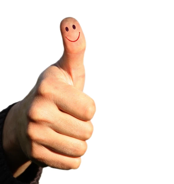a close up of a person giving a thumbs up, a picture, figuration libre, white bg, happy smiley, hight detalied, emir
