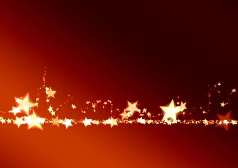 a group of stars on a red background, digital art, warm glow from the lights, high res photo, christmas night, right side composition