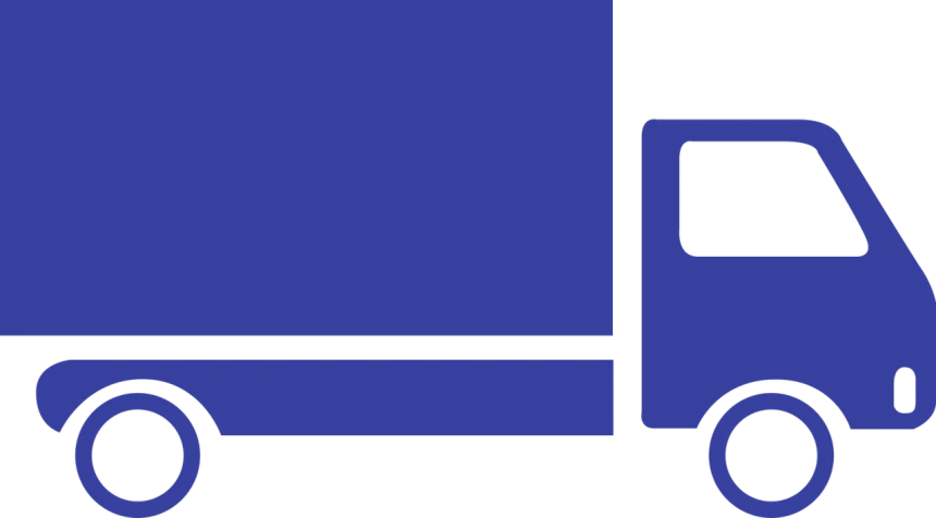 a blue truck on a black background, de stijl, clipart icon, blue and violet, f 8, banner