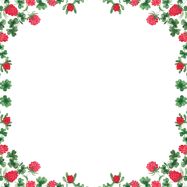 a floral frame with raspberries and leaves, a digital rendering, by Gusukuma Seihō, flickr, black color background, tileable, rose garden, clover