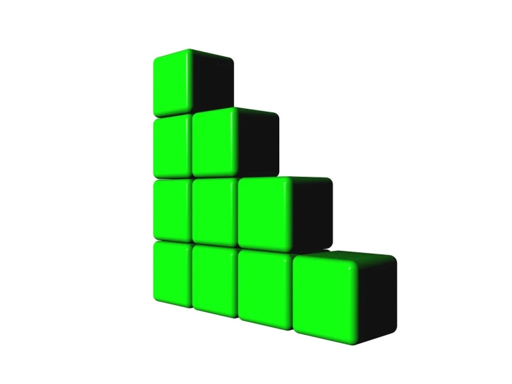 a bunch of green cubes stacked on top of each other, digital art, huge success, set photo, diagram, simple illustration