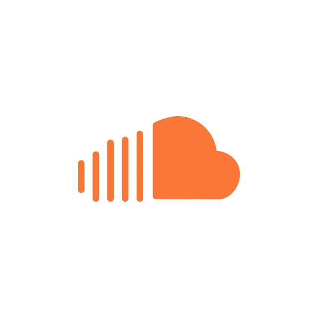 a cloud with sound waves coming out of it, 2d solid shape logo, orange extremely coherent, highly upvoted, adobe