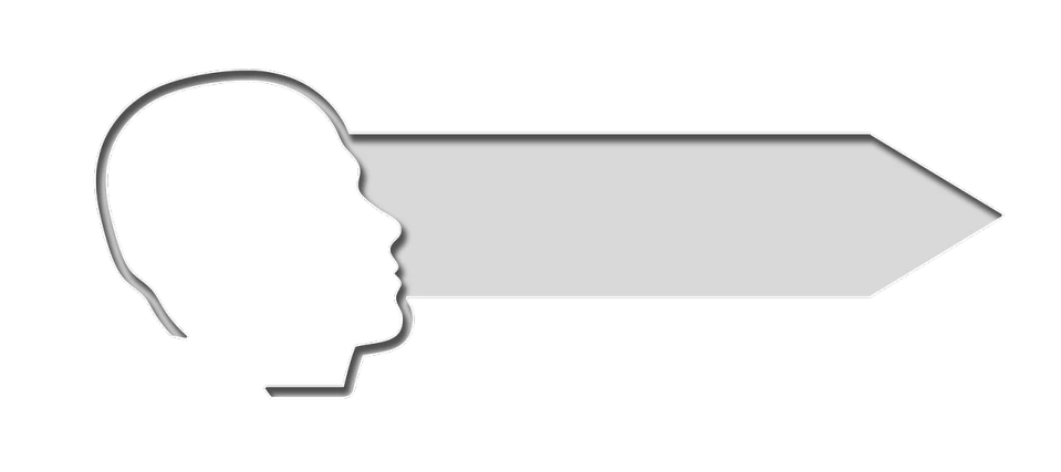 a black and white photo of a man's head, trending on pixabay, digital art, white outline border, banner, background image, talking