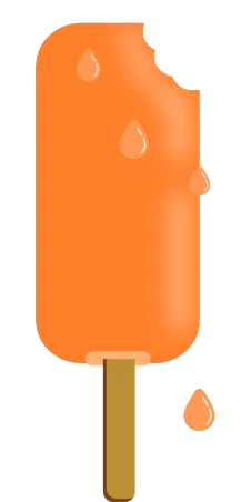 an orange popsicle sitting on top of a wooden stick, concept art, by Aleksander Kotsis, ( ( dithered ) ), cell phone, water-cooled, icbm