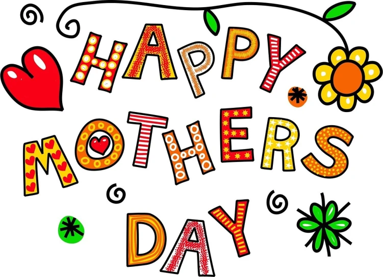 a happy mother's day card with flowers and butterflies, pixabay, happening, stylized bold outline, -h 640, cartoon illustration, clipart