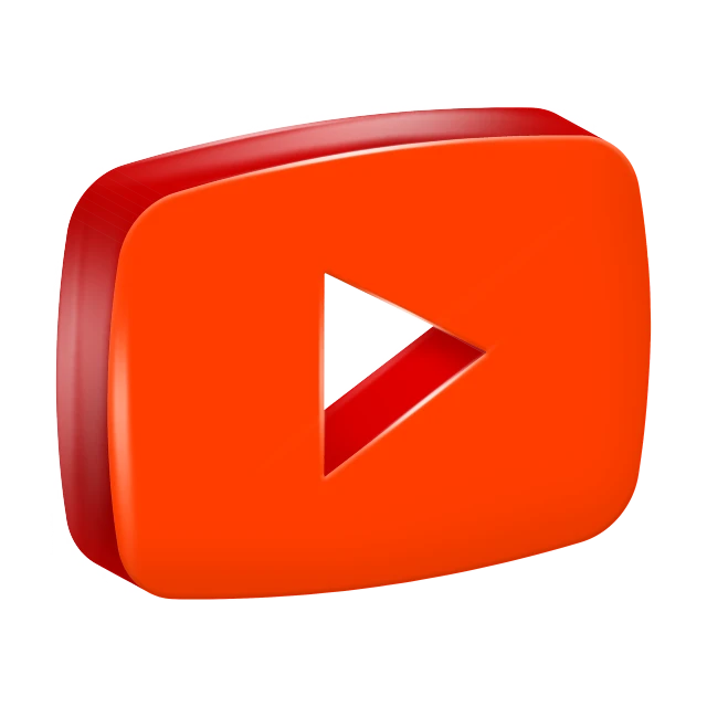 a red youtube logo on a black background, a digital rendering, video art, clipart icon, ad image, neoprene, [ colourful