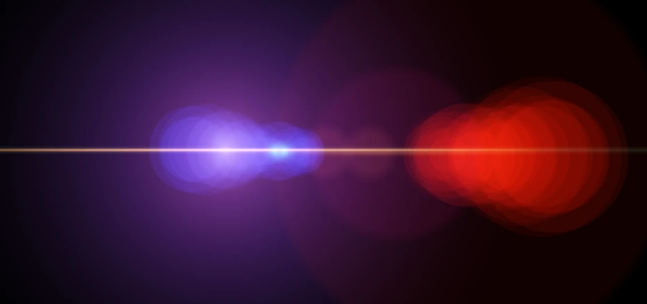 a couple of lights that are next to each other, shutterstock, digital art, police lights, dark blue and red, optical flare, stock photo