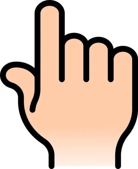 a hand with a finger up on a black background, a screenshot, by Andrei Kolkoutine, shutterstock, figuration libre, flat color, emoji, closeup - view, looking to the right