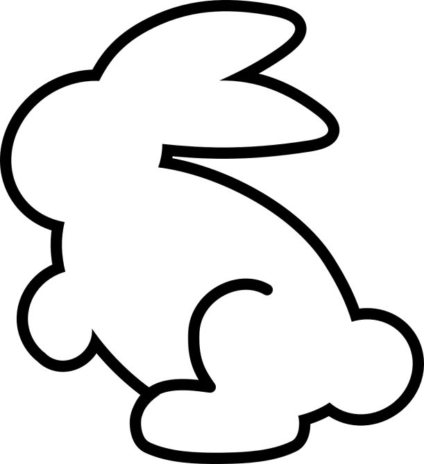 a white silhouette of a rabbit on a black background, vector art, trending on pixabay, graffiti, tail slightly wavy, fluffy'', loony tunes style, wip