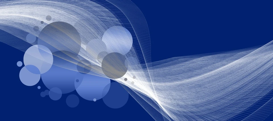 a blue and white abstract background with circles, inspired by Lorentz Frölich, flickr, flowing lines, background image