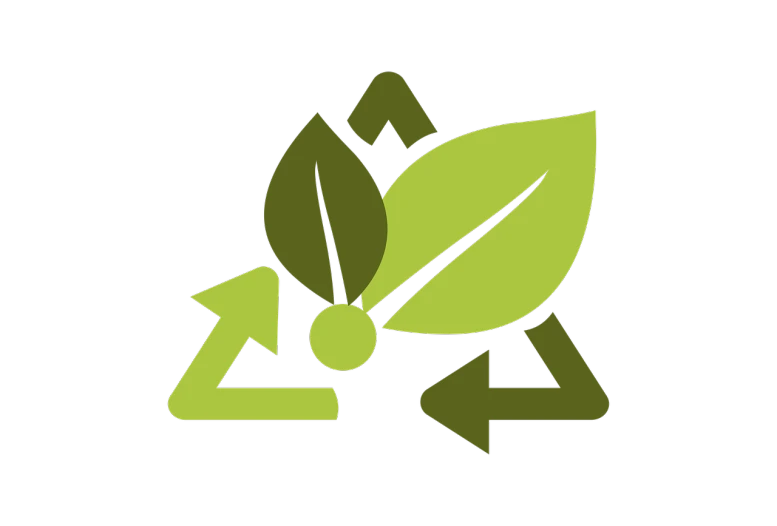 a green recycling symbol on a black background, leaves trap, webdesign icon for solar carport, bioremediation, profile picture