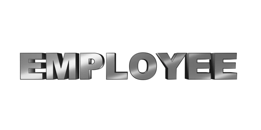 the word employee on a black background, a digital rendering, pixabay, hurufiyya, complex shading, late 2000’s, official screenshot, silver