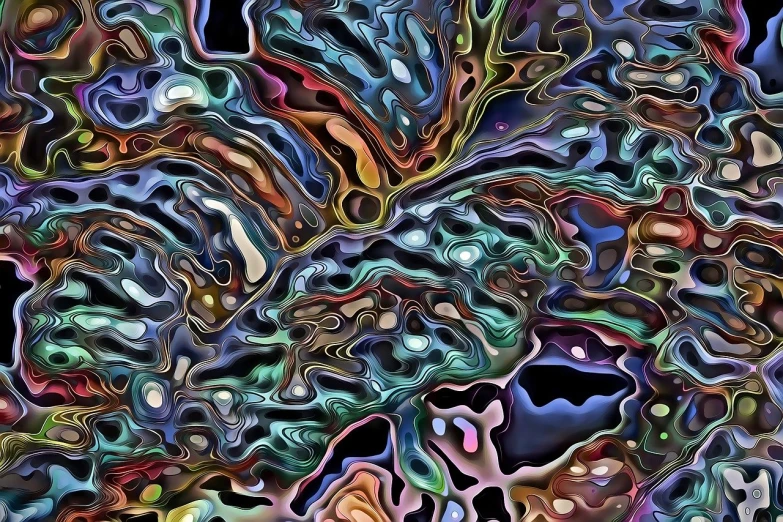 a digital painting of a bunch of different colors, a digital painting, inspired by André Masson, flickr, aerial iridecent veins, dark but detailed digital art, digital oil on canvas, digital art - n 5