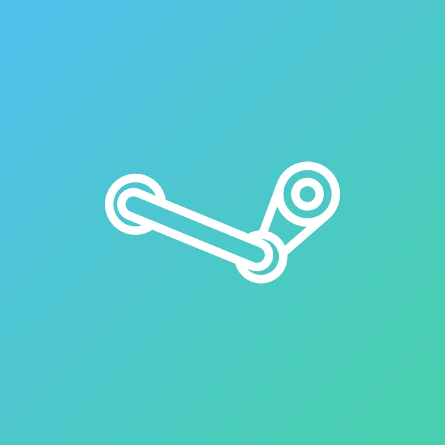 a white icon on a blue and green background, by Android Jones, unsplash, steam pipes, long arm, 🎨🖌, hook as ring