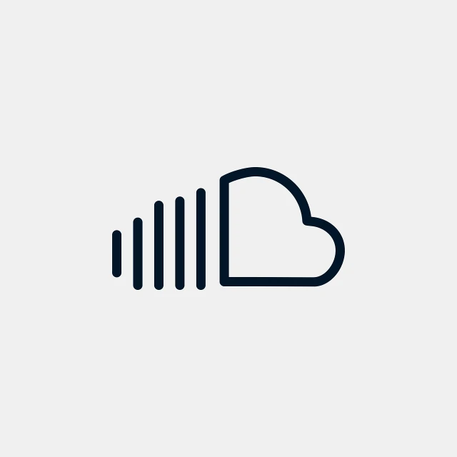 a cloud with sound waves coming out of it, simple logo, speed, clean thick line, mashup