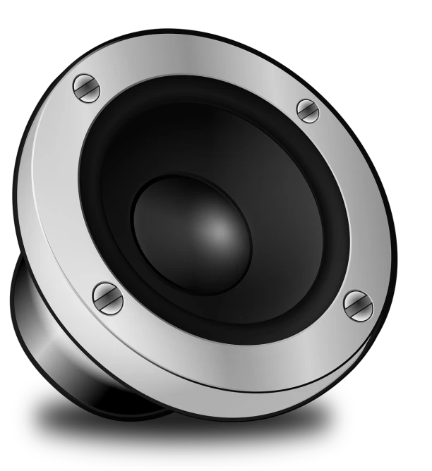 a close up of a speaker on a black background, vector art, computer art, stainless steel, marketing photo, 3 d vector