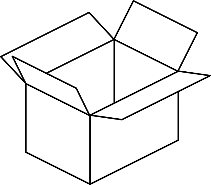 an open box on a black background, lineart, pixabay, 000 — википедия, white background, full pallet image, kid