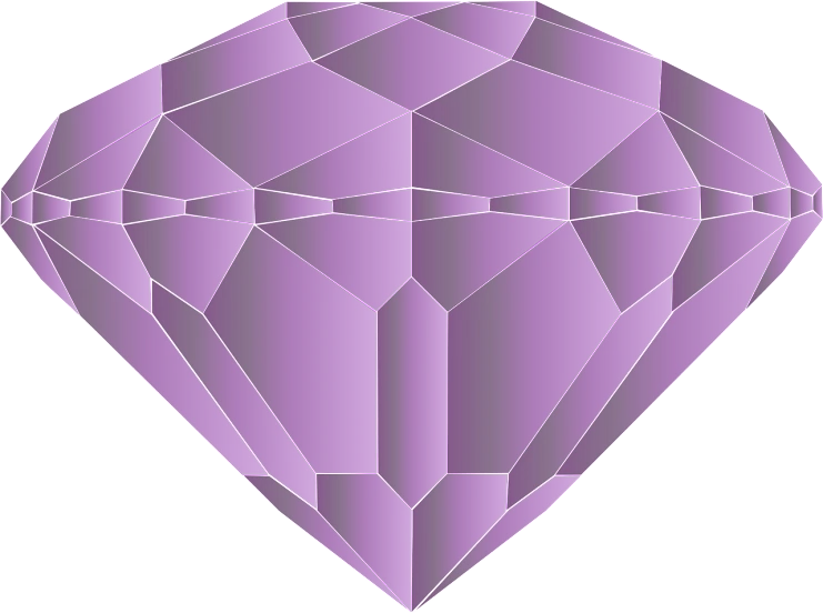 a purple diamond on a white background, by Ayako Rokkaku, crystal cubism, parietal art style, ((purple)), sense of depth, from the side