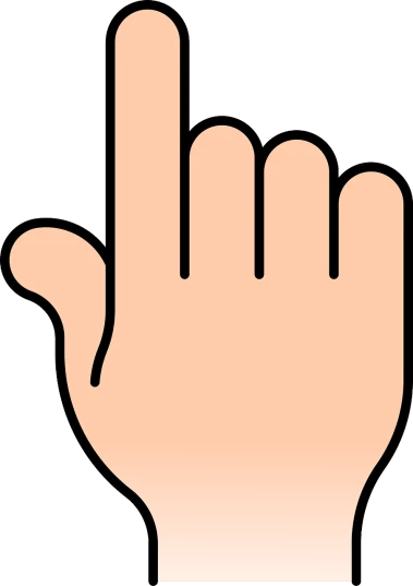 a hand with a finger up on a black background, a screenshot, pixabay, mingei, wikihow illustration, kid named finger, do you want to know, long pointy pink nose