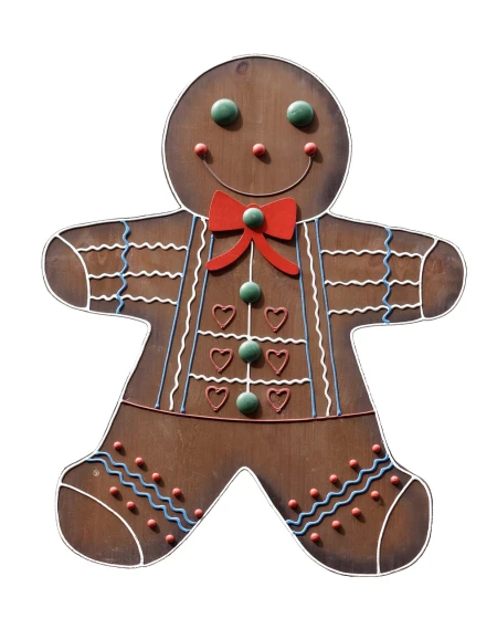 a close up of a cut out of a gingerbread, a digital rendering, folk art, handsome, wall, sturdy, leaked image
