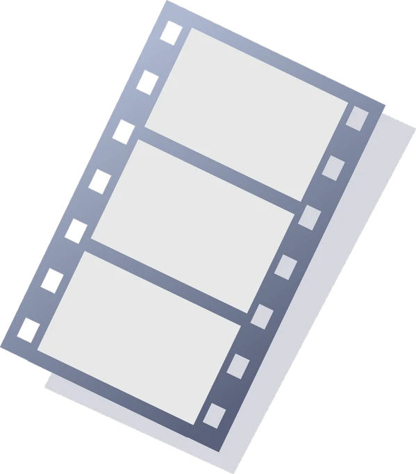 a film strip on a black background, a picture, reddit, video art, sheet paper, game icon asset, [ [ soft ] ], 3 5 mm colour