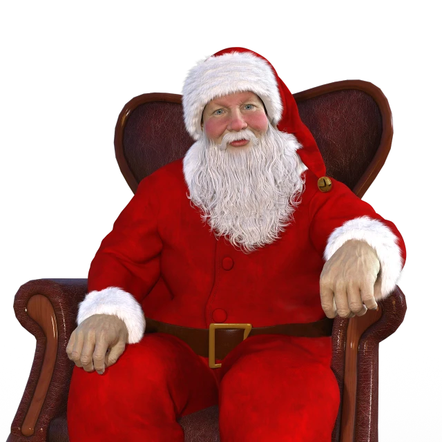 a statue of a santa claus sitting in a chair, a portrait, by senior artist, pixabay, realism, 3d-render, avatar image, stock photo