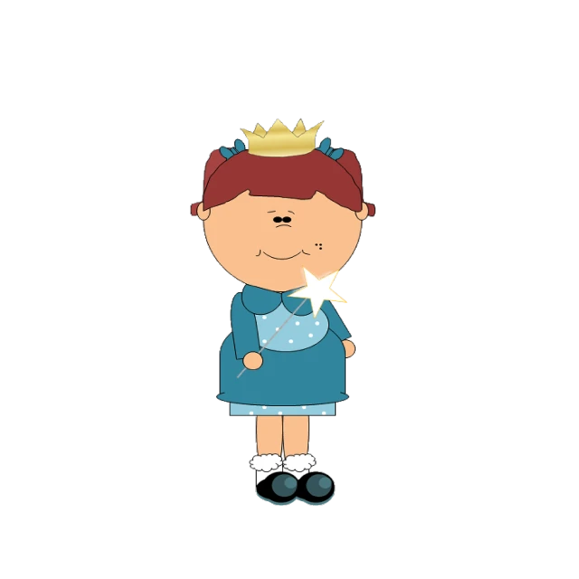 a little girl with a crown on her head, a storybook illustration, digital art, on black background, from family guy, cartoon style illustration, star