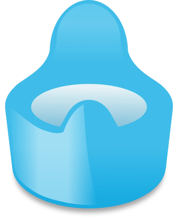 a blue bowl sitting on top of a table, a digital rendering, by Julian Allen, reddit, plasticien, glass bottle, vector icon, diaper-shaped, no gradients
