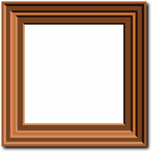 a brown picture frame on a black background, a picture, inspired by Masamitsu Ōta, flickr, computer art, clip-art, brown:-2, window, gilbert stuart style