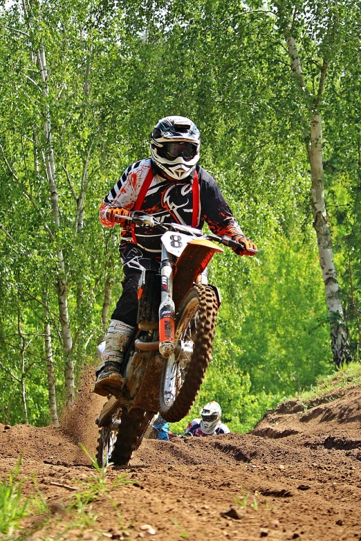 a man riding on the back of a dirt bike, a photo, springtime, tournament, blog-photo, slavic