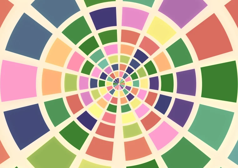 a close up of a colorful circular design, a mosaic, inspired by Robert Delaunay, trending on pixabay, abstract illusionism, flat vector art background, pastel dull colors, radial, wheel