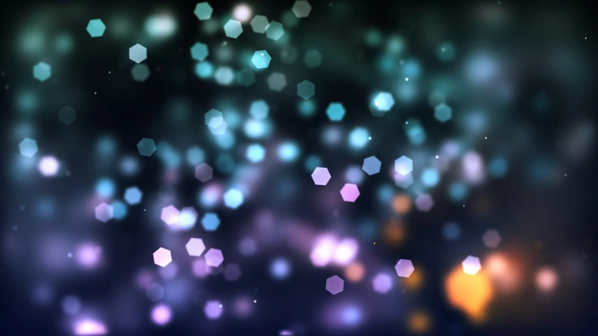 a blurry image of a bunch of lights, digital art, shutterstock, hexagon lens flares, background is made of stars, bokeh photo