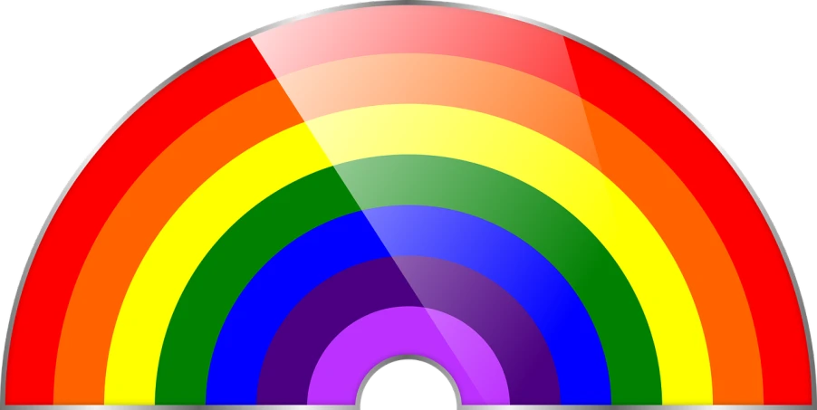 a person standing in front of a rainbow, a screenshot, pixabay, glass, rating: general, transparent background, 5 0 mm